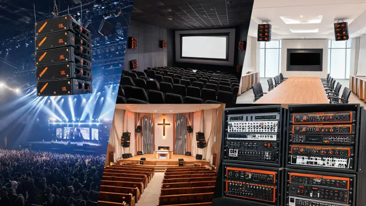 Commercial venue audio applications collage